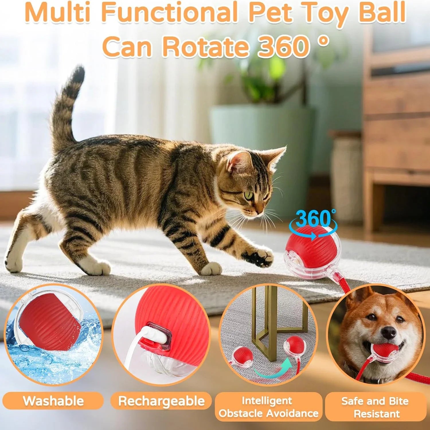 Interactive Pet Play Ball