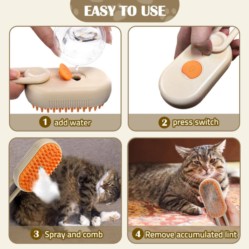 Steamy Pet Grooming Brush